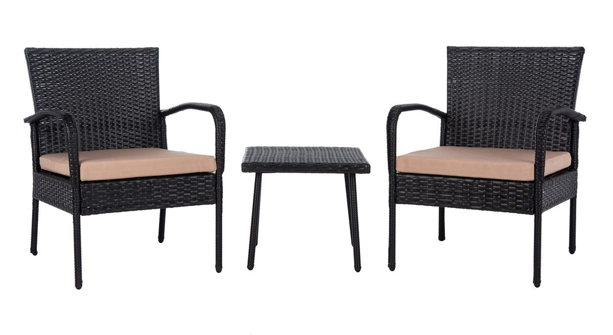Moore 3 Piece Lounge Set – Outdoor Rattan Chairs with Table