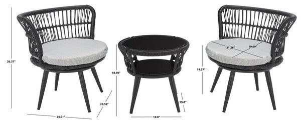 Kyomi 3 Piece Lounge Set – Light, Airy Comfort for Any Outdoor Space