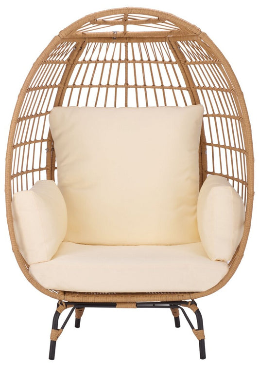 Emmett Egg Chair – Sculptural PE Rattan Outdoor Lounge Chair