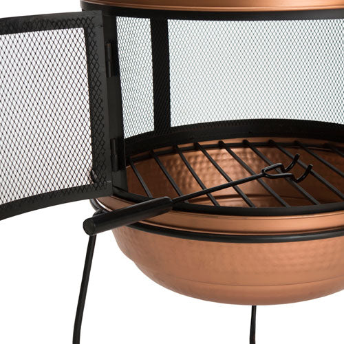 Lima Chiminea – Hammered Iron Outdoor Wood-Burning Chiminea