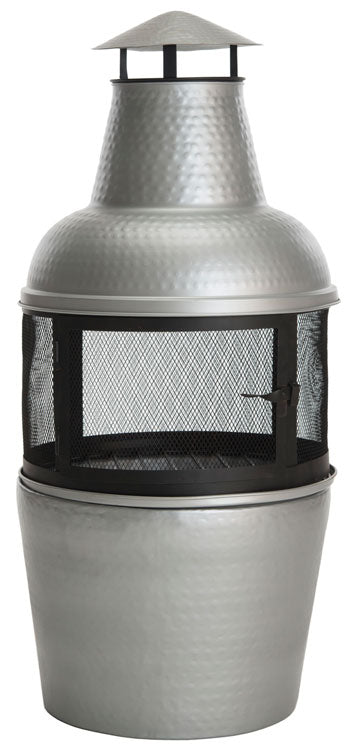 Cartagena Chiminea – Hammered Iron Outdoor Wood-Burning Chiminea