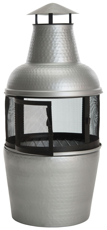 Cartagena Chiminea – Hammered Iron Outdoor Wood-Burning Chiminea