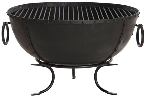 Brazil Fire Pit – Roman-Inspired Black Iron Wood-Burning Fire Pit