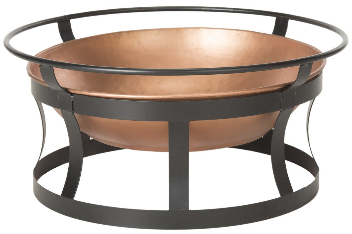 Bonaire Fire Pit – Copper and Black Iron Wood-Burning Fire Pit
