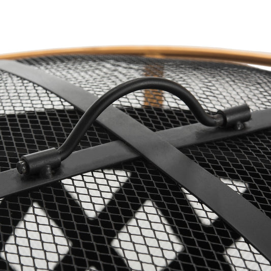 Bryce Round Fire Pit – Copper and Black Iron Outdoor Fire Pit