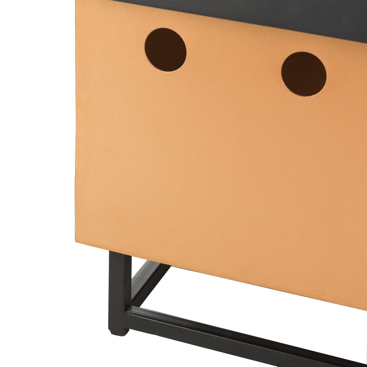 Wyatt Square Fire Pit – Copper and Black Iron Outdoor Fire Pit